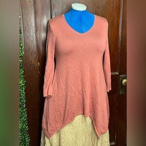 Deep Shark Bite Dusty Rose Sweater 3/4 sleeve Size L super SOFT All In One